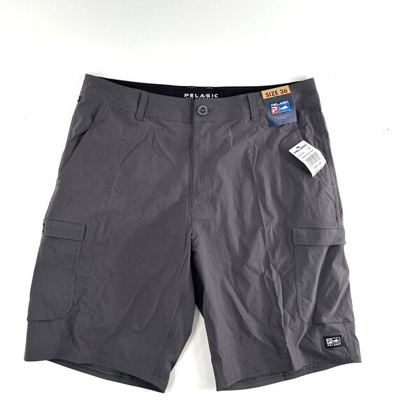 Pelagic Men's Graphite Madeira Cargo Hybrid 20" Shorts Size 36 - Picture 7 of 10